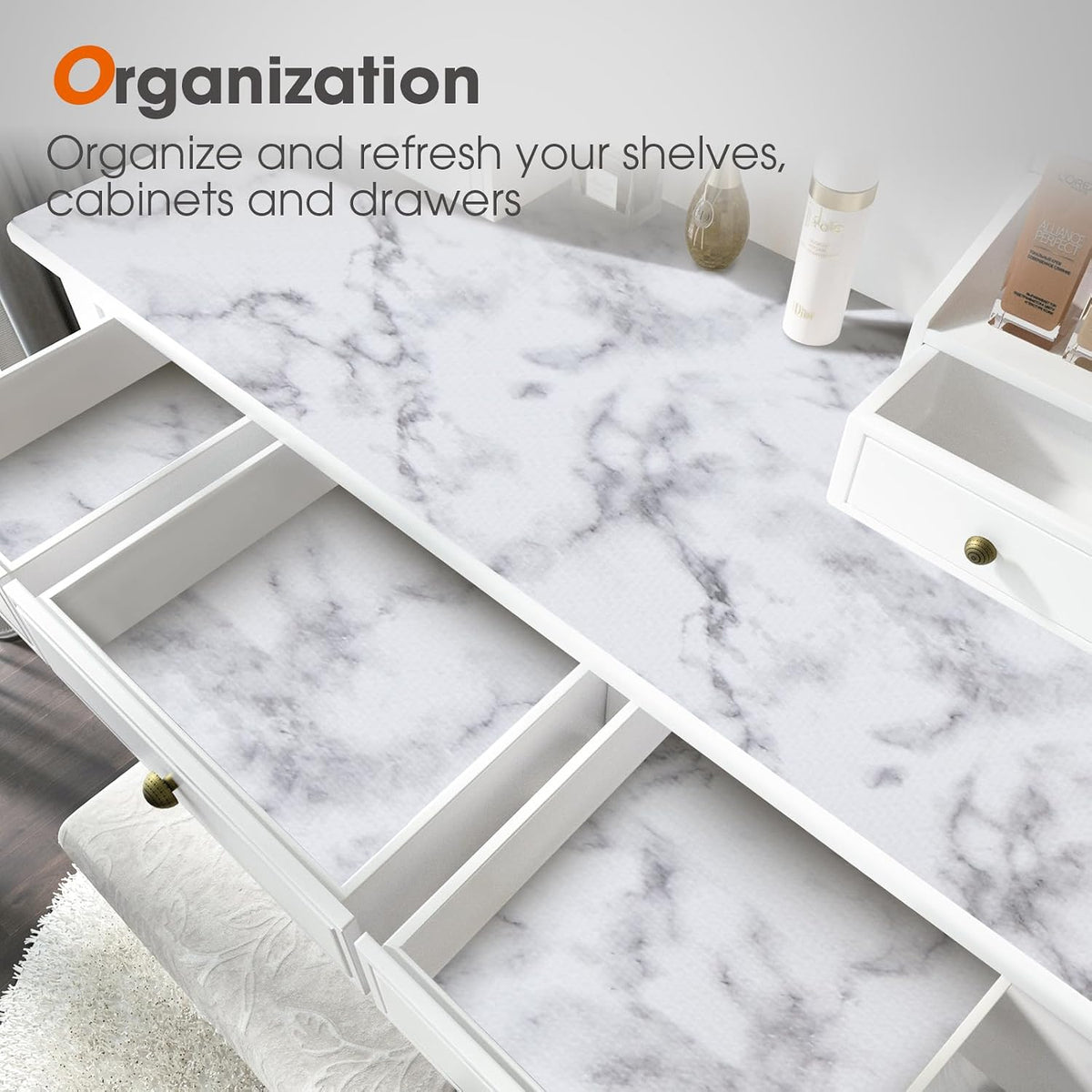 Shelf and Drawer Liner for Kitchen Cabinet Non Adhesive Non Slip