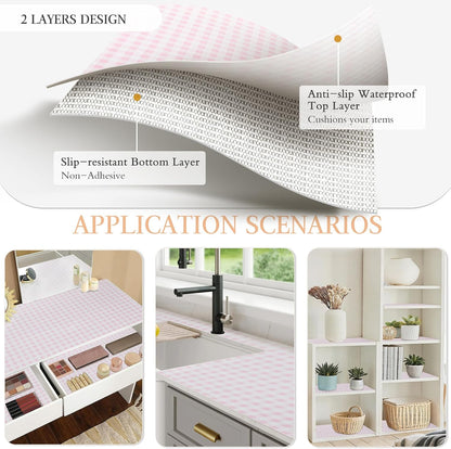 Shelf and Drawer Liner for Kitchen Cabinet Non Adhesive Non Slip