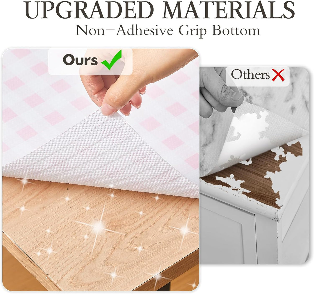 Shelf and Drawer Liner for Kitchen Cabinet Non Adhesive Non Slip