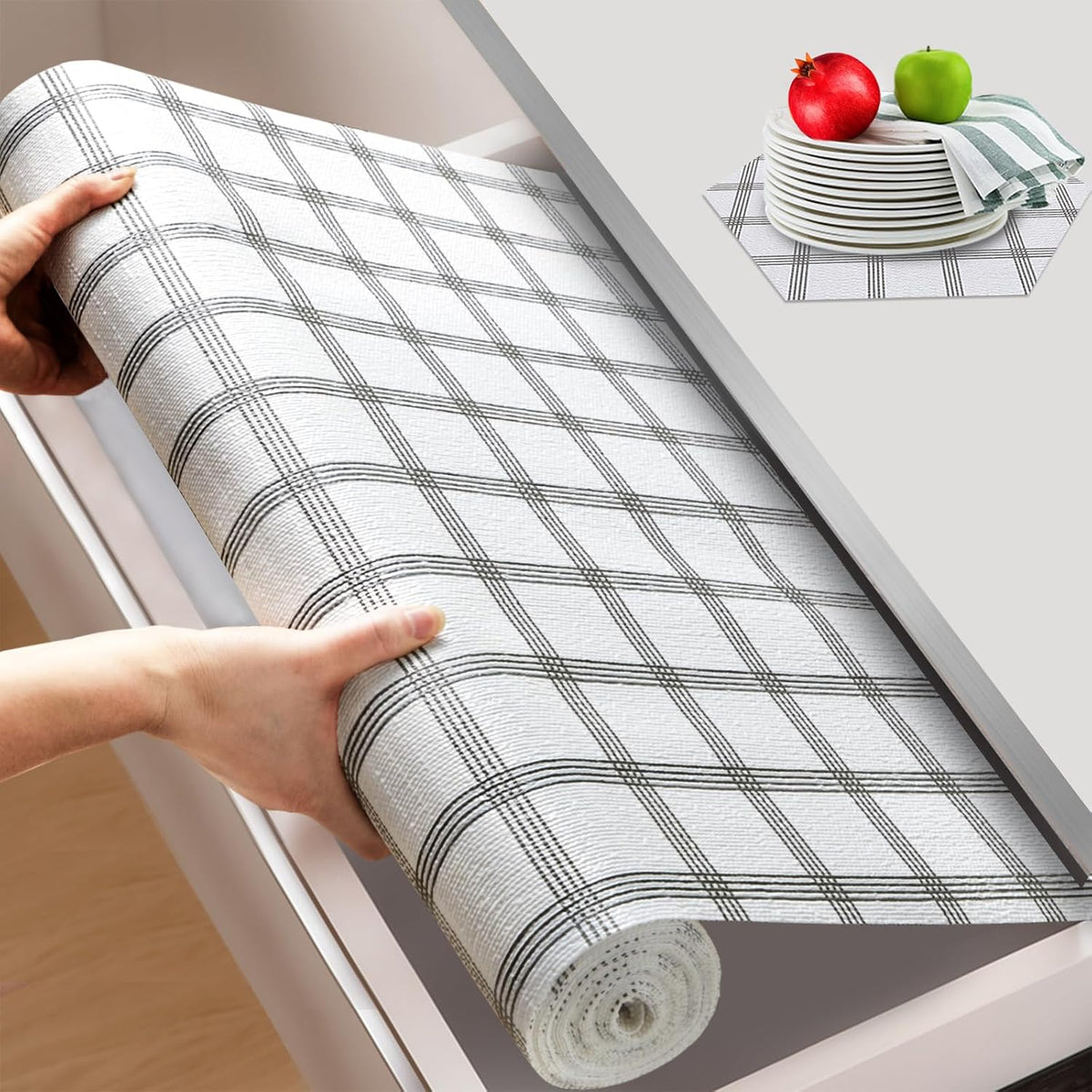 Shelf and Drawer Liner for Kitchen Cabinet Non Adhesive Non Slip