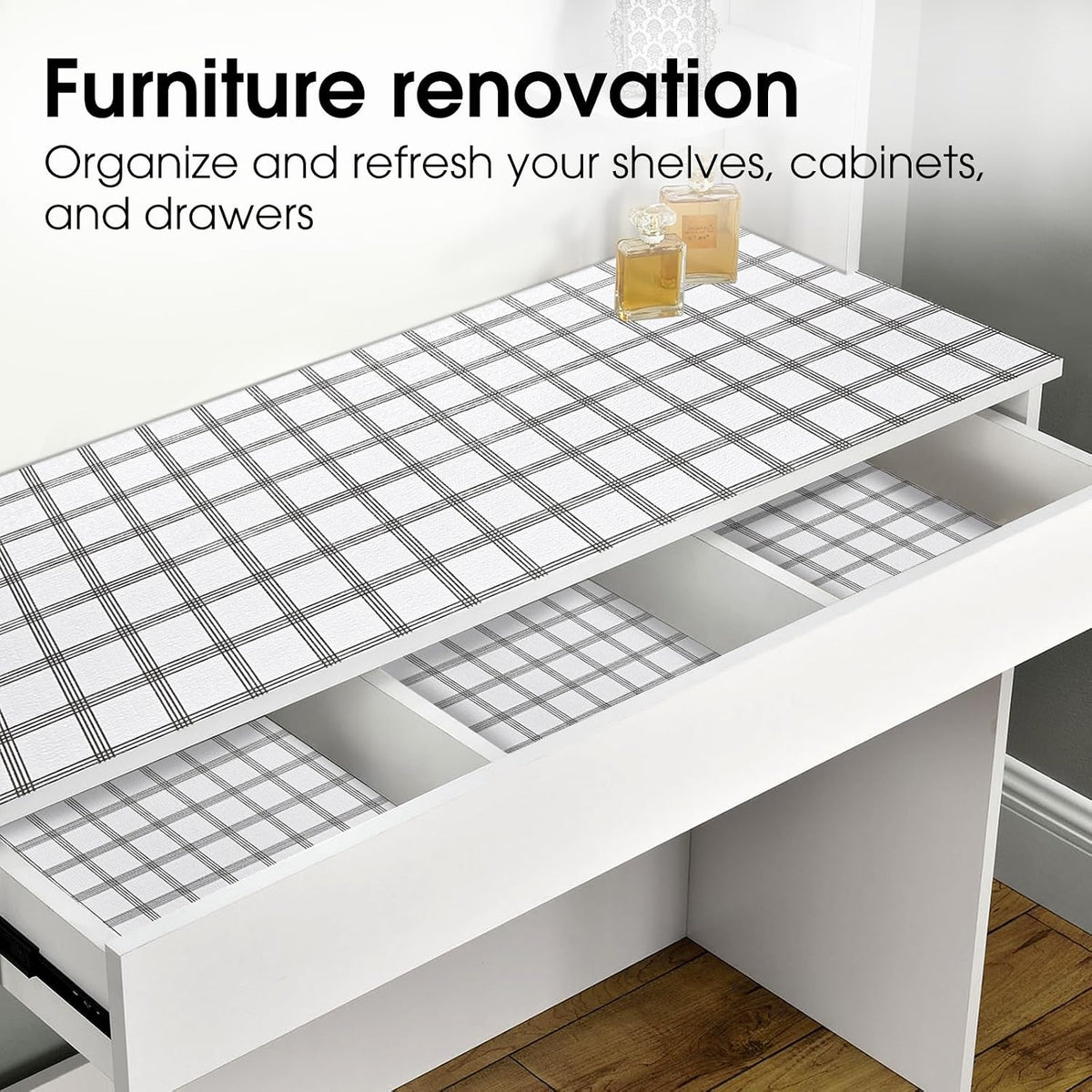 Shelf and Drawer Liner for Kitchen Cabinet Non Adhesive Non Slip
