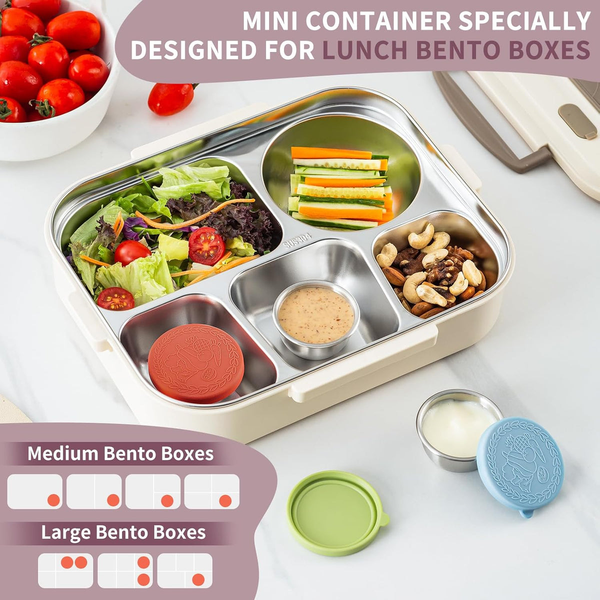 8 Pack - 2.4 Oz Small Salad Dressing Containers To Go, Sauce Cups with Lids