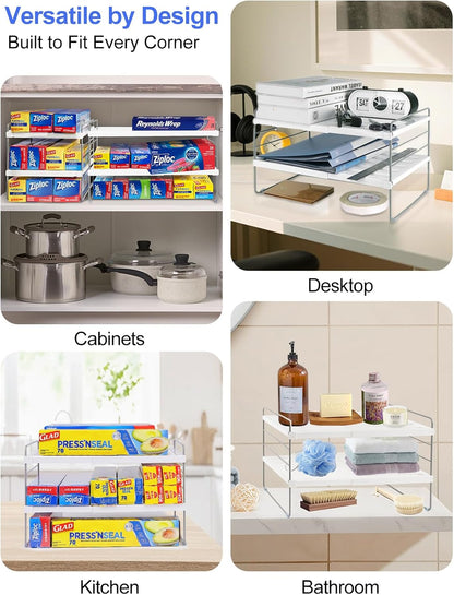 Adjustable Water Bottle Organizer Holder for Cabinet, 3-Tier Expandable Water Bottle Storage Rack for Tumblers, Travel Mugs, and Cups – Kitchen Pantry Organization and Storage for Stanley Cups