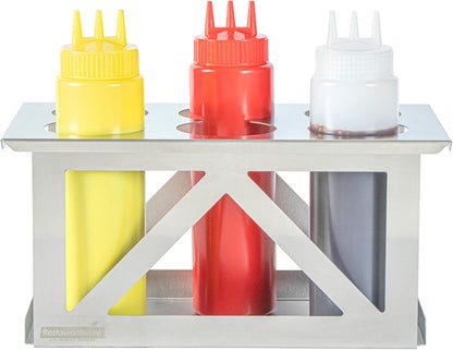 Stainless Steel Bottle Organizer - 1 Count - 6.299 x 7.087 x 0.394 Inches - Dishwasher-Friendly Condiment Holder - Kitchen Bottle Rack - Space-Saving Design - Silver