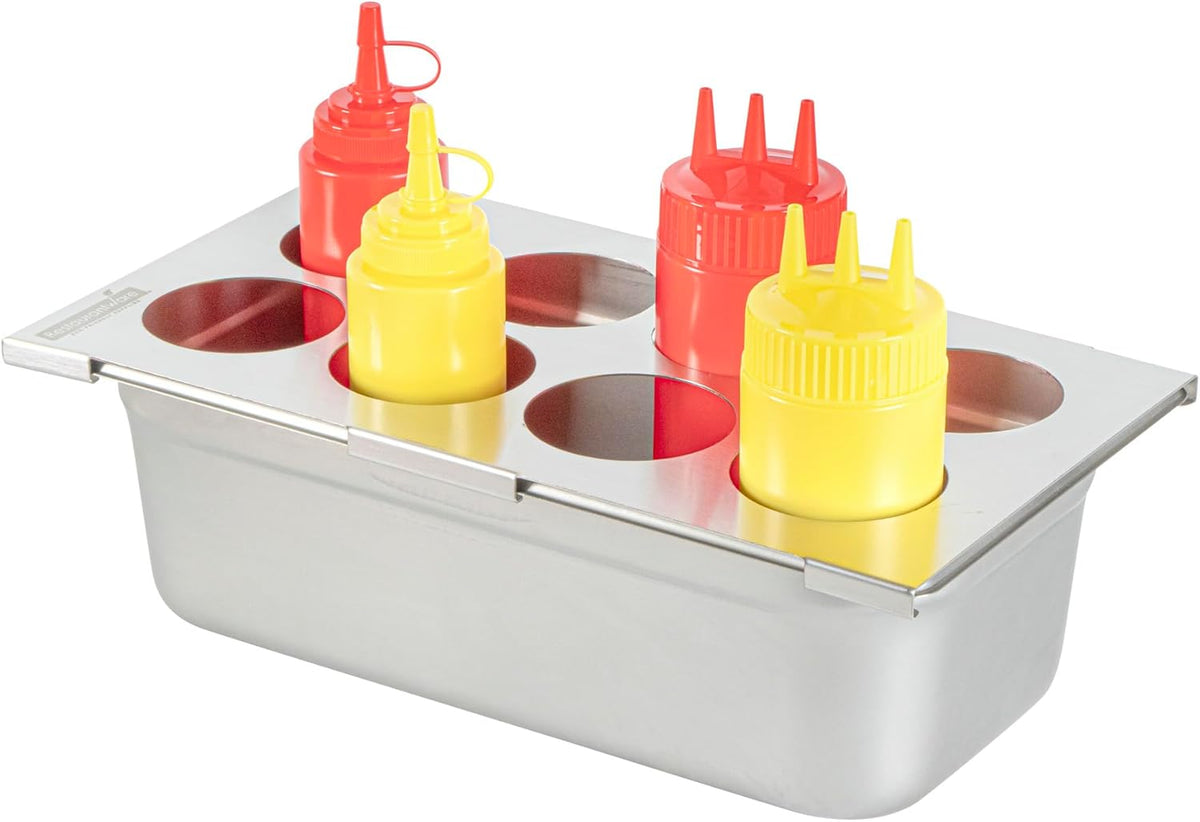 Stainless Steel Bottle Organizer - 1 Count - 6.299 x 7.087 x 0.394 Inches - Dishwasher-Friendly Condiment Holder - Kitchen Bottle Rack - Space-Saving Design - Silver