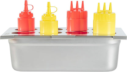 Stainless Steel Bottle Organizer - 1 Count - 6.299 x 7.087 x 0.394 Inches - Dishwasher-Friendly Condiment Holder - Kitchen Bottle Rack - Space-Saving Design - Silver