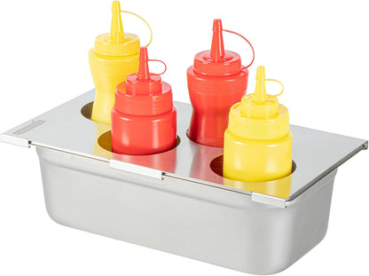 Stainless Steel Bottle Organizer - 1 Count - 6.299 x 7.087 x 0.394 Inches - Dishwasher-Friendly Condiment Holder - Kitchen Bottle Rack - Space-Saving Design - Silver