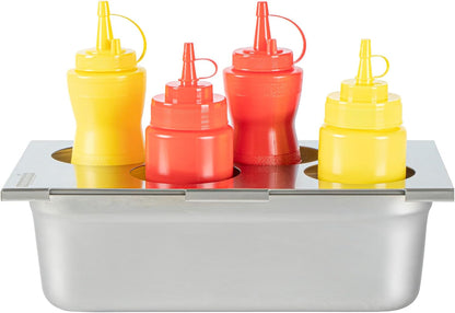 Stainless Steel Bottle Organizer - 1 Count - 6.299 x 7.087 x 0.394 Inches - Dishwasher-Friendly Condiment Holder - Kitchen Bottle Rack - Space-Saving Design - Silver