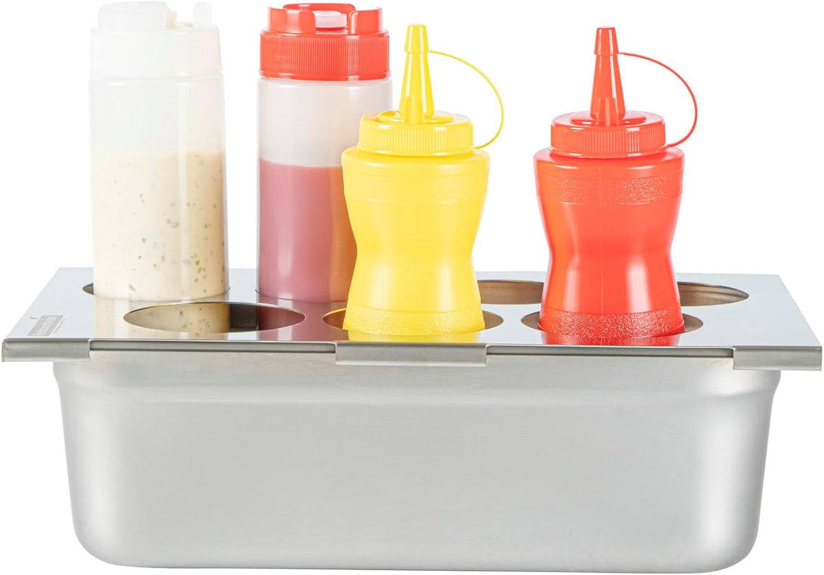 Stainless Steel Bottle Organizer - 1 Count - 6.299 x 7.087 x 0.394 Inches - Dishwasher-Friendly Condiment Holder - Kitchen Bottle Rack - Space-Saving Design - Silver