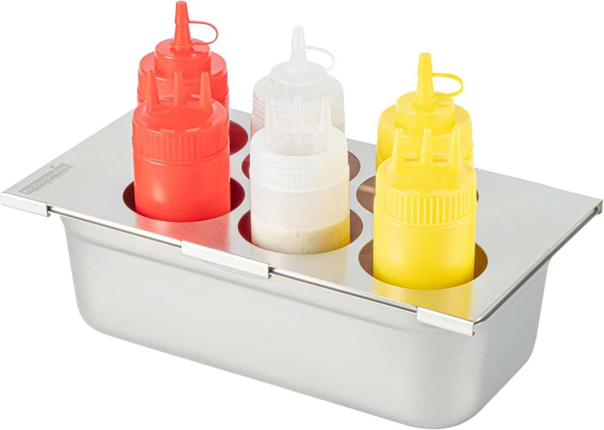 Stainless Steel Bottle Organizer - 1 Count - 6.299 x 7.087 x 0.394 Inches - Dishwasher-Friendly Condiment Holder - Kitchen Bottle Rack - Space-Saving Design - Silver