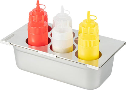 Stainless Steel Bottle Organizer - 1 Count - 6.299 x 7.087 x 0.394 Inches - Dishwasher-Friendly Condiment Holder - Kitchen Bottle Rack - Space-Saving Design - Silver