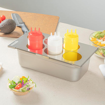 Stainless Steel Bottle Organizer - 1 Count - 6.299 x 7.087 x 0.394 Inches - Dishwasher-Friendly Condiment Holder - Kitchen Bottle Rack - Space-Saving Design - Silver
