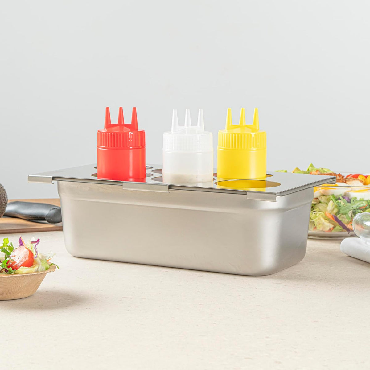 Stainless Steel Bottle Organizer - 1 Count - 6.299 x 7.087 x 0.394 Inches - Dishwasher-Friendly Condiment Holder - Kitchen Bottle Rack - Space-Saving Design - Silver