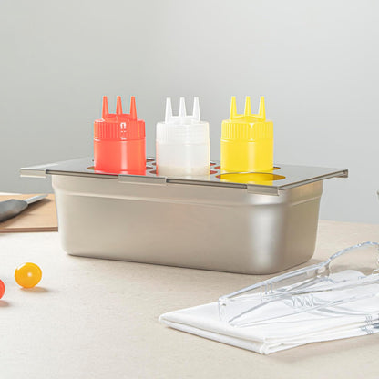 Stainless Steel Bottle Organizer - 1 Count - 6.299 x 7.087 x 0.394 Inches - Dishwasher-Friendly Condiment Holder - Kitchen Bottle Rack - Space-Saving Design - Silver