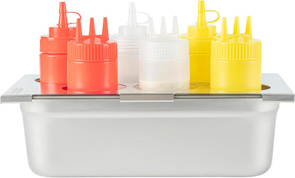 Stainless Steel Bottle Organizer - 1 Count - 6.299 x 7.087 x 0.394 Inches - Dishwasher-Friendly Condiment Holder - Kitchen Bottle Rack - Space-Saving Design - Silver