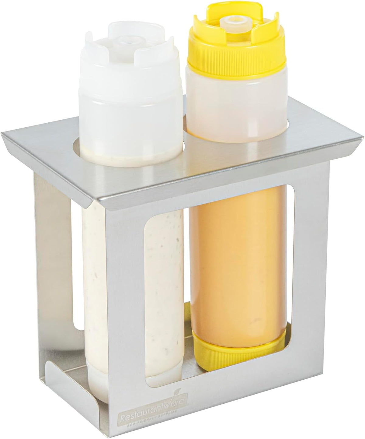 Stainless Steel Bottle Organizer - 1 Count - 6.299 x 7.087 x 0.394 Inches - Dishwasher-Friendly Condiment Holder - Kitchen Bottle Rack - Space-Saving Design - Silver