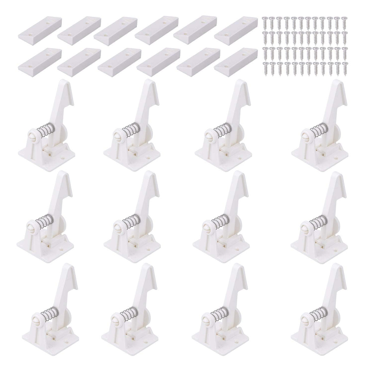12 Pack Cabinet Locks Child Safety Latches - Easy Install No-Drill