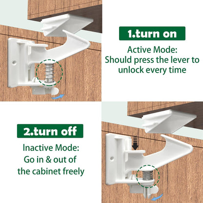 12 Pack Cabinet Locks Child Safety Latches - Easy Install No-Drill