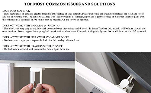 12 Pack Cabinet Locks Child Safety Latches - Easy Install No-Drill