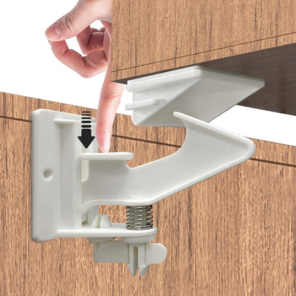 12 Pack Cabinet Locks Child Safety Latches - Easy Install No-Drill