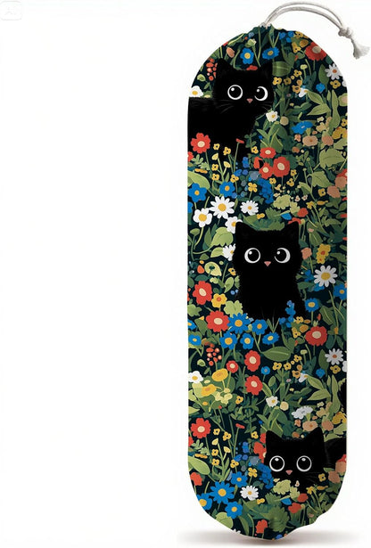Plastic Bag Holder, Grocery Bag Organizer Storage, Kitchen Dispenser Holders Reusable Shopping with Free Adjustment Drawstring Closure for Home Kitchen Decor, Cat