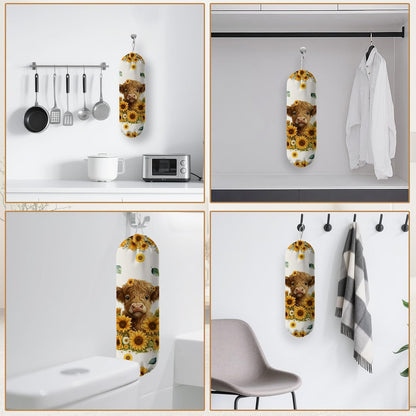 Plastic Bag Holder, Grocery Bag Organizer Storage, Kitchen Dispenser Holders Reusable Shopping with Free Adjustment Drawstring Closure for Home Kitchen Decor, Cat