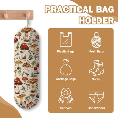 Plastic Bag Holder, Grocery Bag Organizer Storage, Kitchen Dispenser Holders Reusable Shopping with Free Adjustment Drawstring Closure for Home Kitchen Decor, Cat