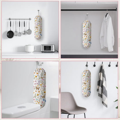 Plastic Bag Holder, Grocery Bag Organizer Storage, Kitchen Dispenser Holders Reusable Shopping with Free Adjustment Drawstring Closure for Home Kitchen Decor, Cat