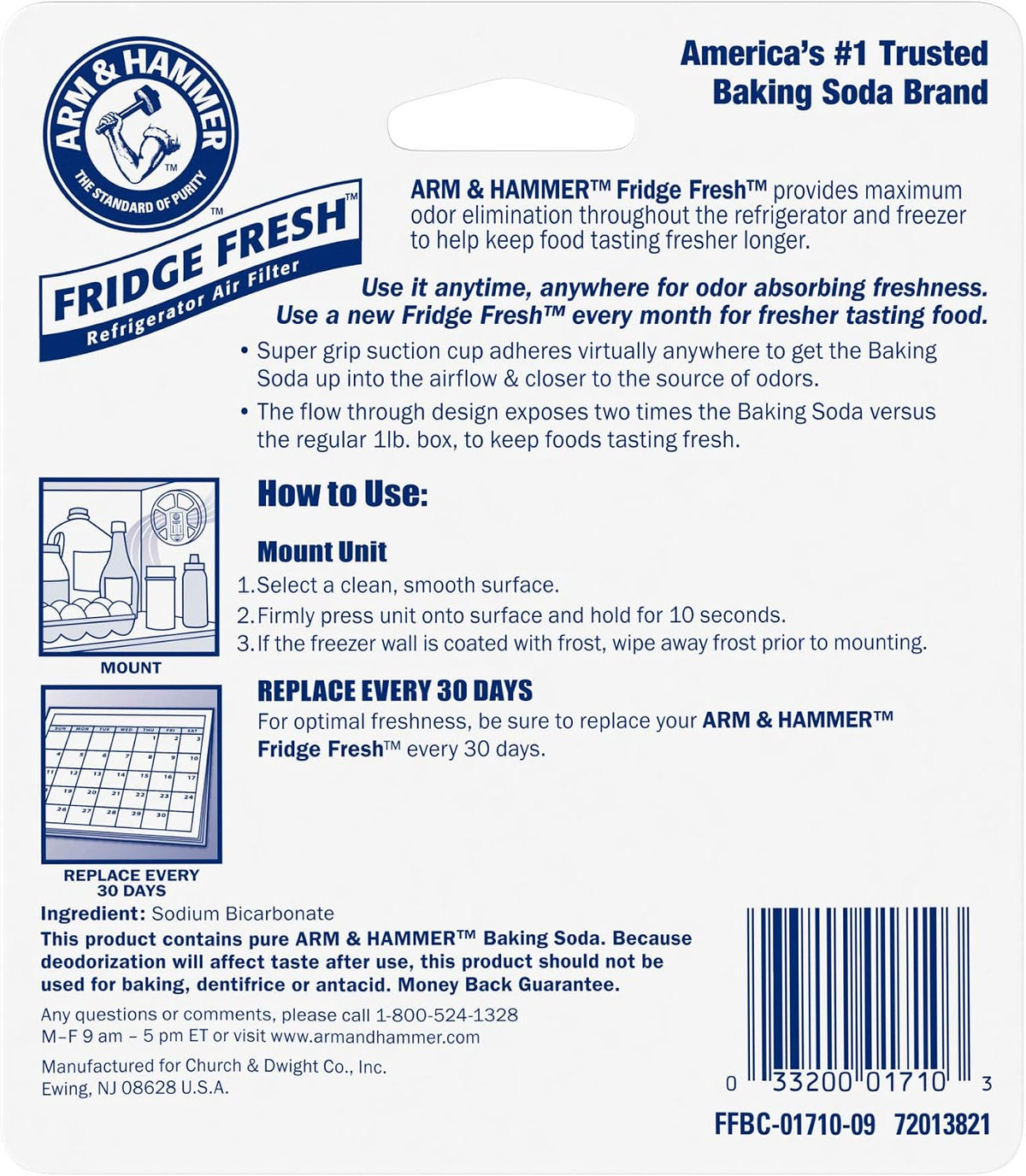 Baking Soda Fridge Fresh, Refrigerator Air Filter, 1 Count