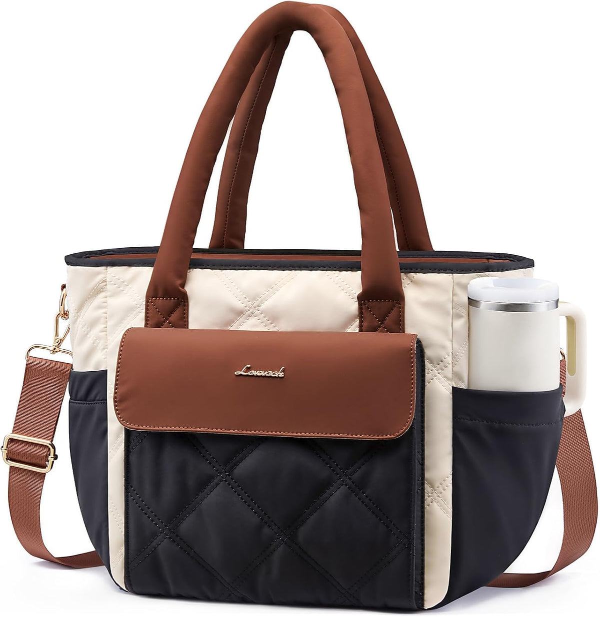 Insulated Lunch Bag Women, Puffer Adult Large Lunch Box for Work