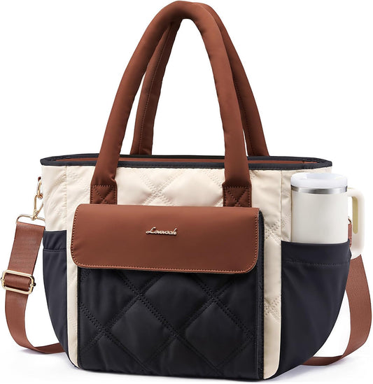 Insulated Lunch Bag Women, Puffer Adult Large Lunch Box for Work