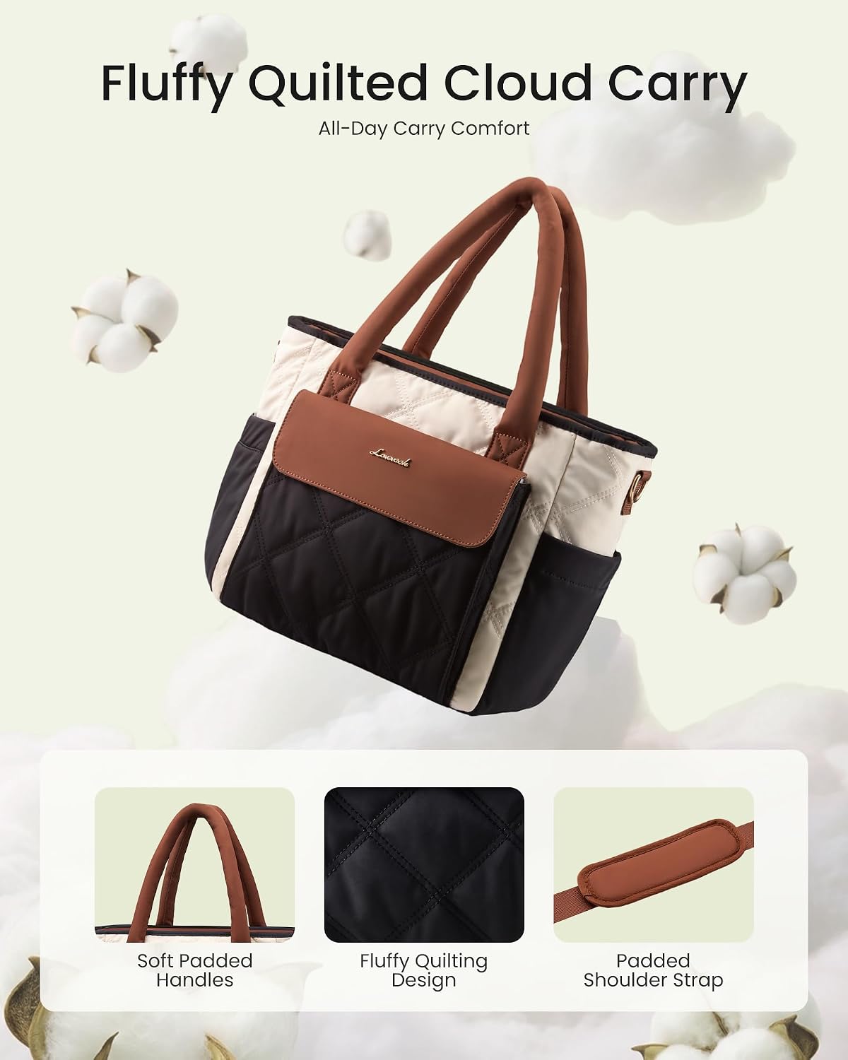Insulated Lunch Bag Women, Puffer Adult Large Lunch Box for Work