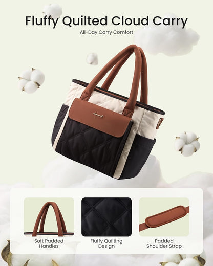 Insulated Lunch Bag Women, Puffer Adult Large Lunch Box for Work