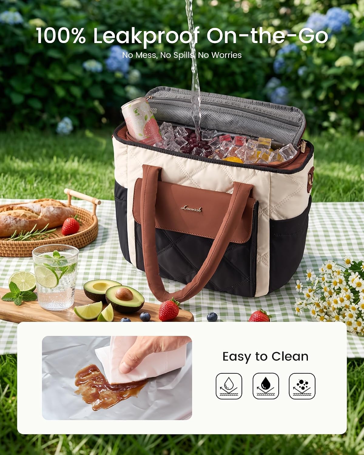 Insulated Lunch Bag Women, Puffer Adult Large Lunch Box for Work