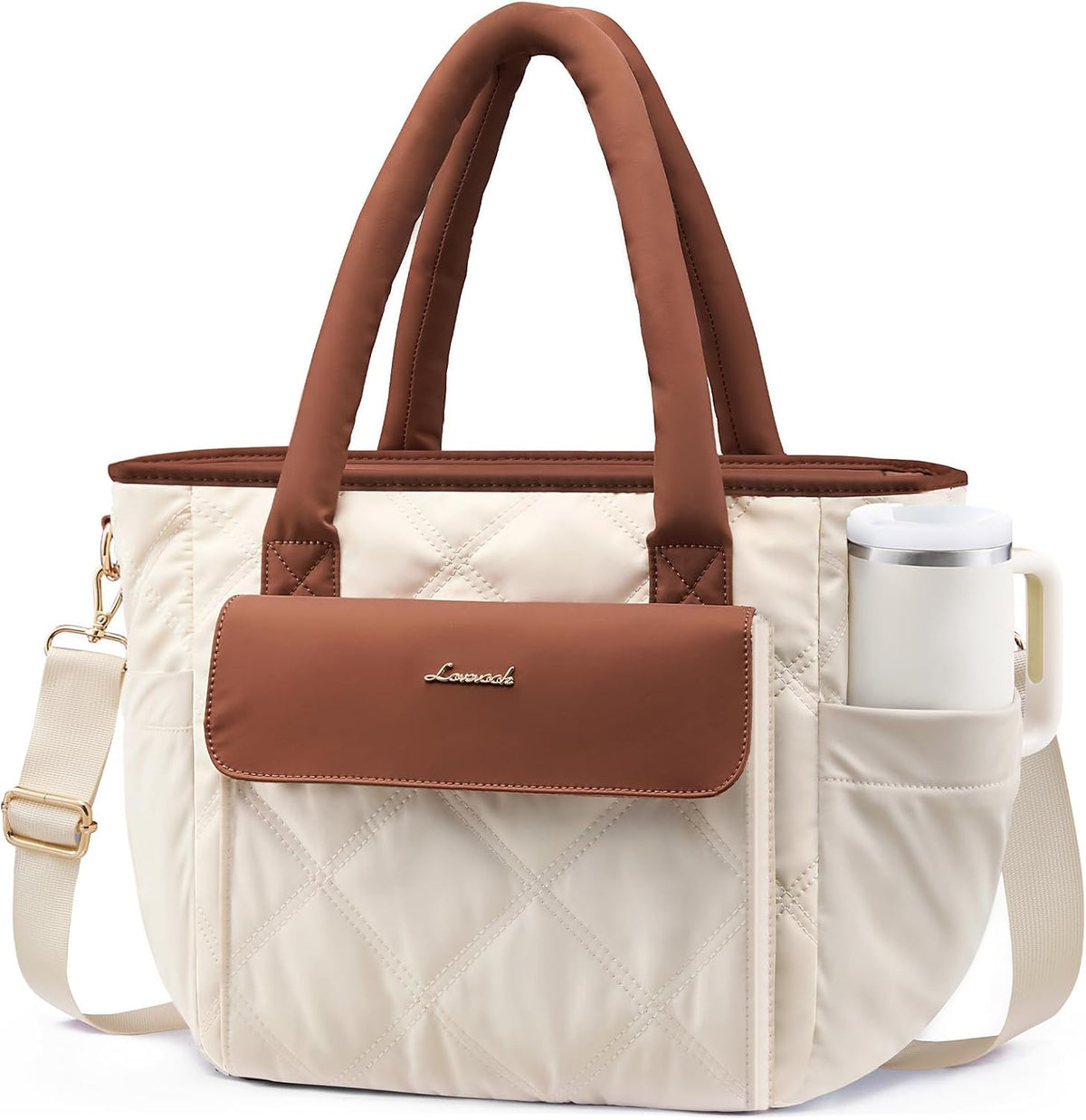Insulated Lunch Bag Women, Puffer Adult Large Lunch Box for Work
