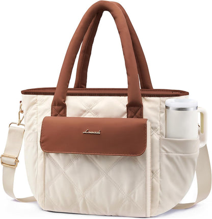 Insulated Lunch Bag Women, Puffer Adult Large Lunch Box for Work