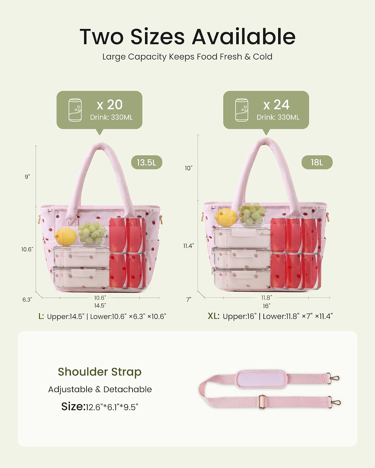 Insulated Lunch Bag Women, Puffer Adult Large Lunch Box for Work
