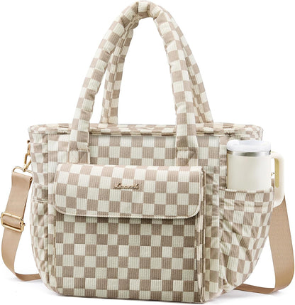 Insulated Lunch Bag Women, Puffer Adult Large Lunch Box for Work