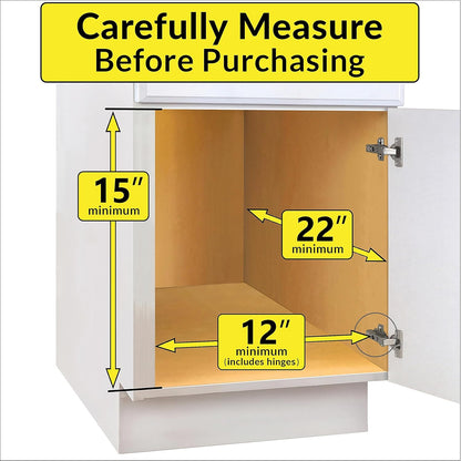 ® Pull Out Under Sink Kitchen Cabinet Organizer - 11.5 in. x 18 inch deep Drawer - Sliding Shelf Organizer for Cabinets and Undersink Storage Shelves - Lifetime Ltd. Warranty – Chrome