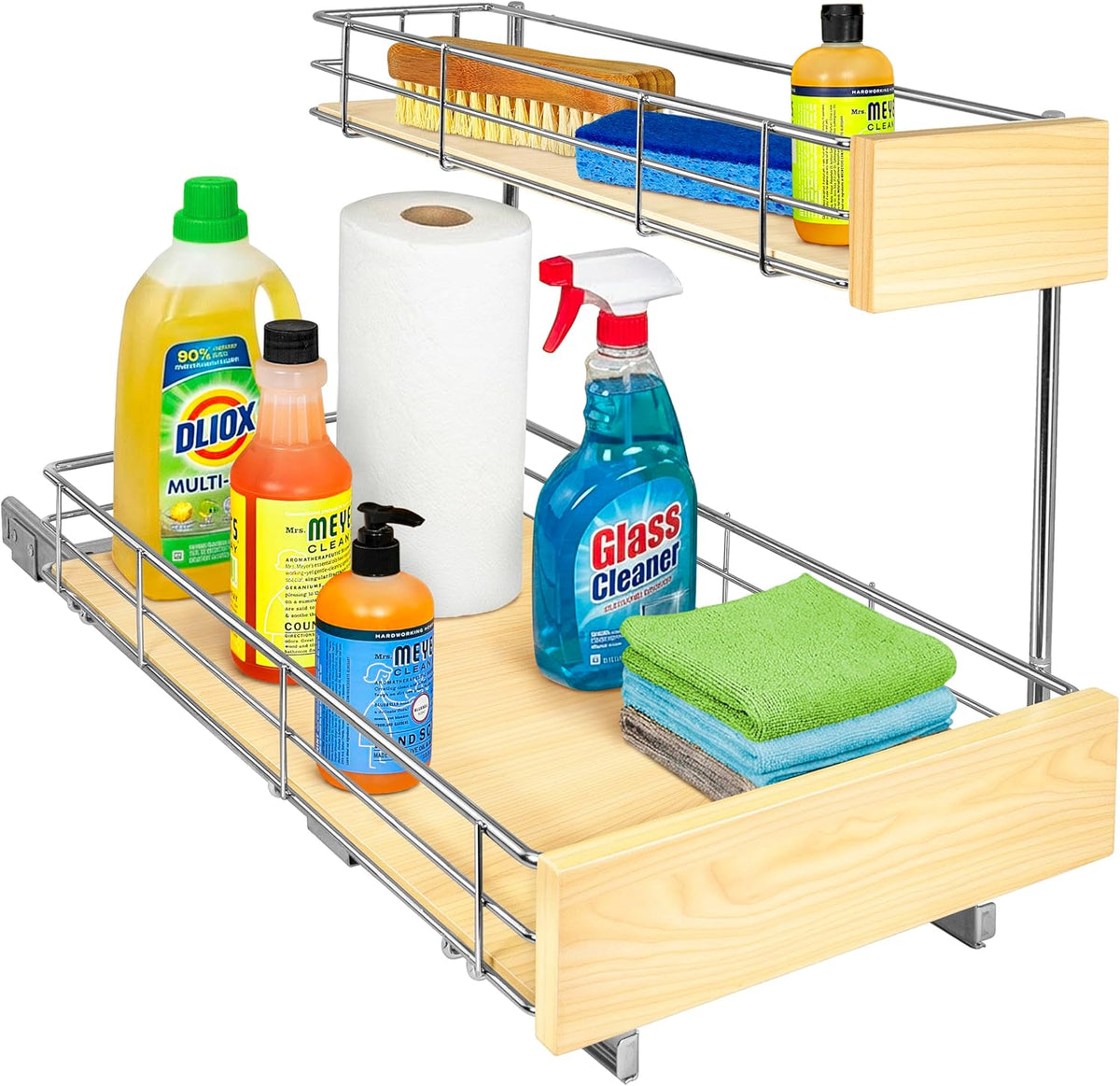 ® Pull Out Under Sink Kitchen Cabinet Organizer - 11.5 in. x 18 inch deep Drawer - Sliding Shelf Organizer for Cabinets and Undersink Storage Shelves - Lifetime Ltd. Warranty – Chrome