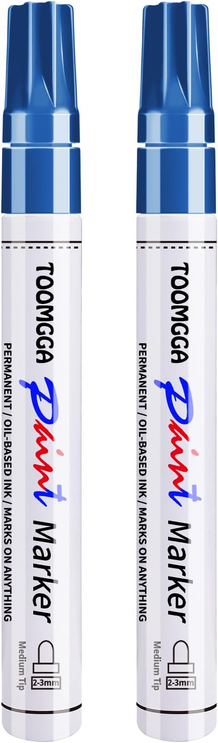 2 White Paint Pens Permanent Paint Markers, Oil Based Medium Tip