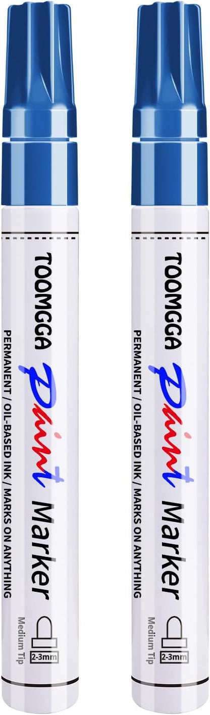 2 White Paint Pens Permanent Paint Markers, Oil Based Medium Tip