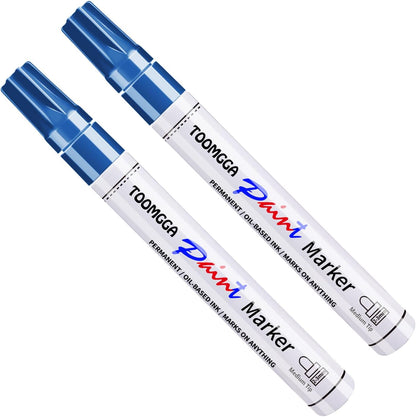 2 White Paint Pens Permanent Paint Markers, Oil Based Medium Tip