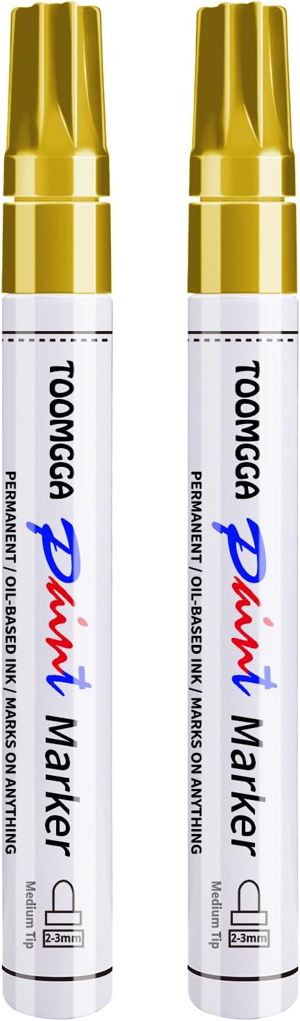2 White Paint Pens Permanent Paint Markers, Oil Based Medium Tip