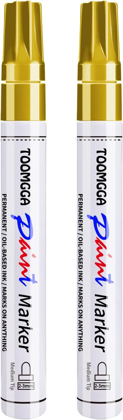 2 White Paint Pens Permanent Paint Markers, Oil Based Medium Tip