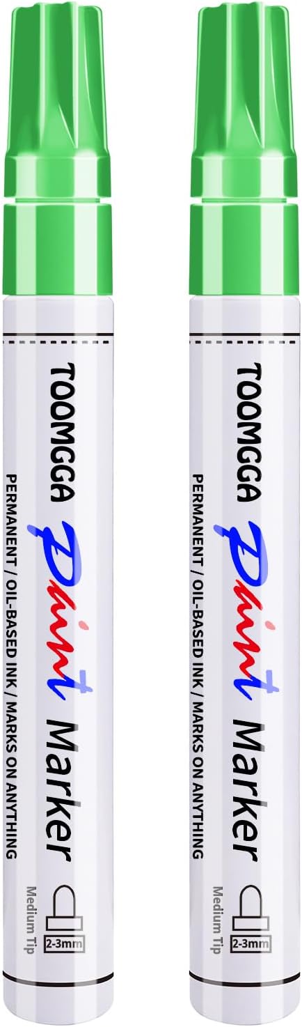 2 White Paint Pens Permanent Paint Markers, Oil Based Medium Tip