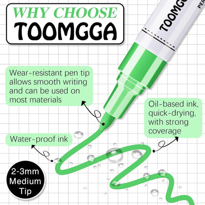 2 White Paint Pens Permanent Paint Markers, Oil Based Medium Tip
