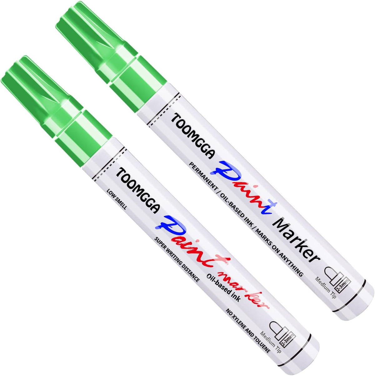 2 White Paint Pens Permanent Paint Markers, Oil Based Medium Tip