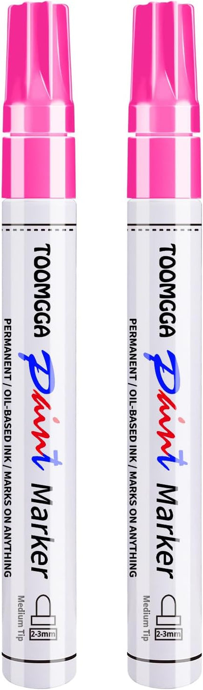 2 White Paint Pens Permanent Paint Markers, Oil Based Medium Tip