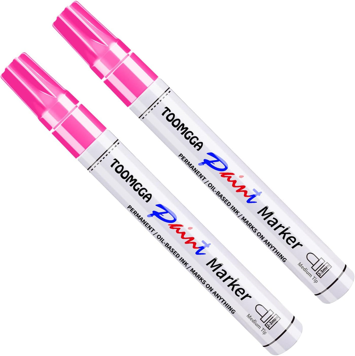 2 White Paint Pens Permanent Paint Markers, Oil Based Medium Tip